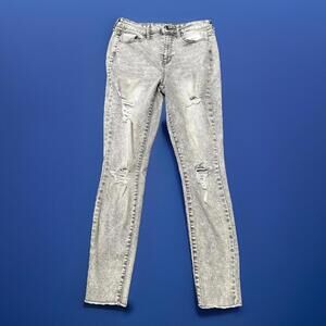 SO Jeans Woman’s Size 7/28W Denim Acid‎ Wash Distressed 28x26